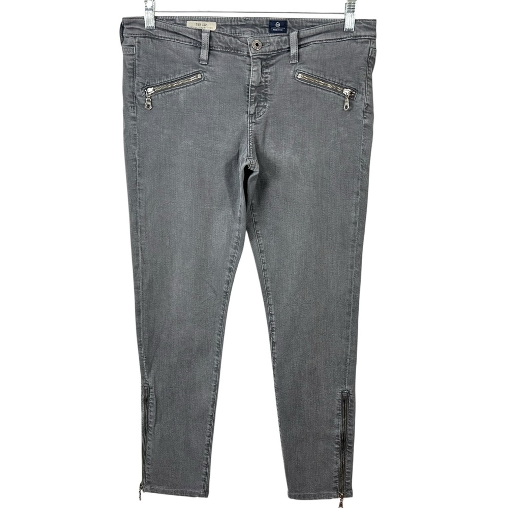 Ag Adriano Goldschmied The Zip Skinny Zipper Jeans in Grey size 32R